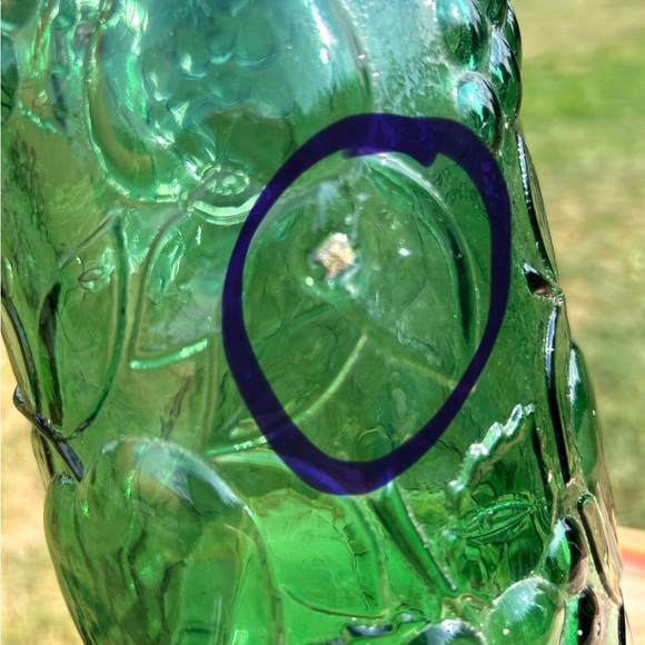 🎉HP🎉Vintage MCM  EMPOLI GLASS Decanter Bottle Fruit Pattern Italy ~ No Stopper - Picture 3 of 14